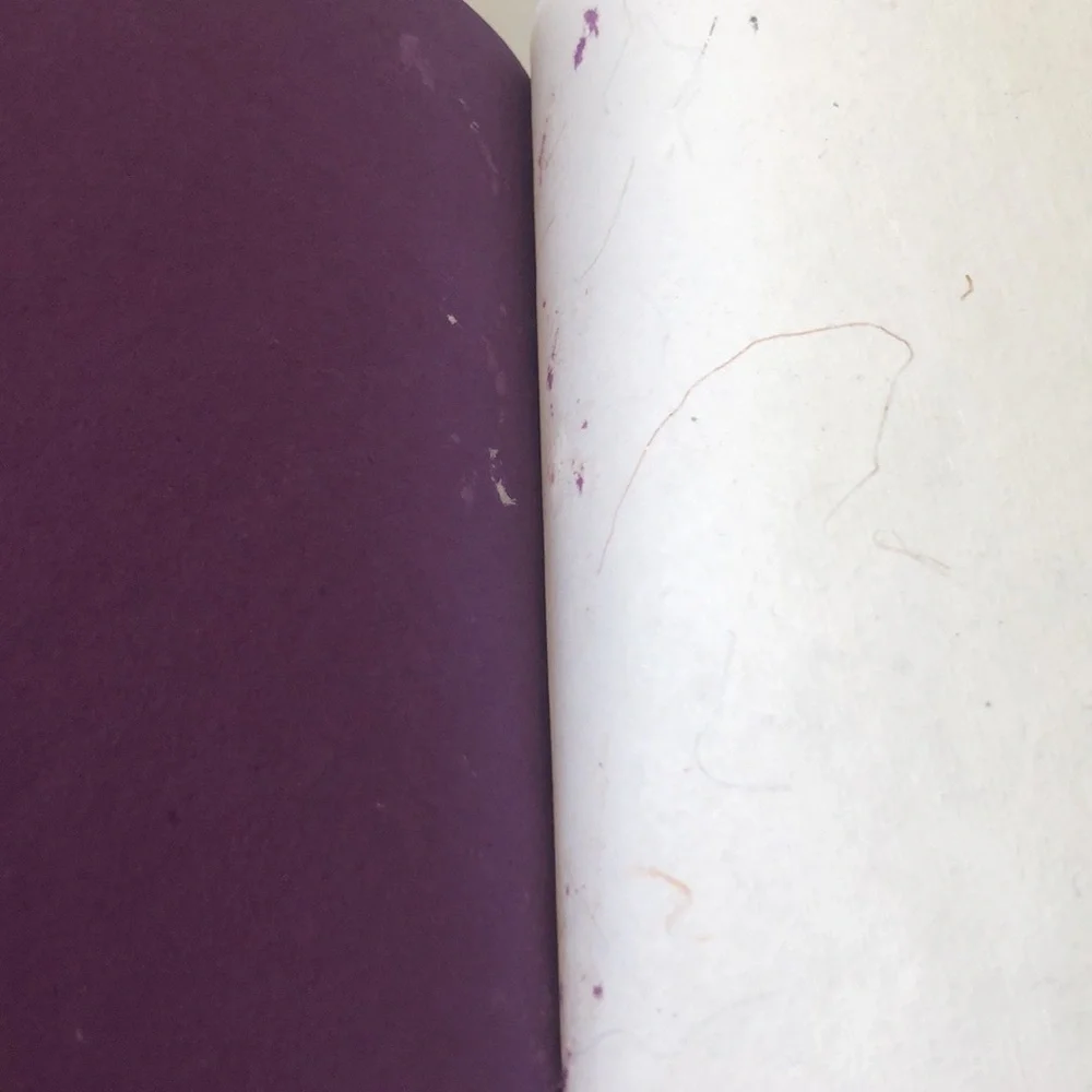 Unique Paperchase Vtg Purple Silk Blank Notebook W Round Mirrors Handmade